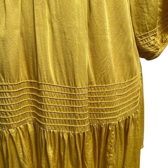 Cleobella Adelyn Mini Dress Chartreuse Yellow Boho Batwing Swing Small - Picture 13 of 16